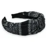 Wide headband with black bandana print