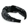 Faixa de cabelo larga com estampa de bandana preta