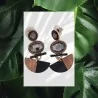 Wood and crystal earrings | Elegant handcrafted jewelry | Trendy Fashion