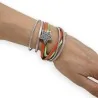 Doppeltes Armband in 3 Farben mit silbernem Stern