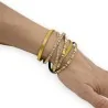 Doppelreihiges Armband aus Kunstleder in Senfgelb