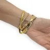 Pulsera de Doble Vuelta de Cuero Sintético Mostaza | Diseño Elegante y Moderno