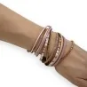 Doppelreihiges Armband in Altrosa-Nuancen mit Perlen