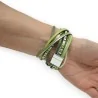 Boho-Doppelarmband in Grün mit Perlen | Trendiges Modeaccessoire