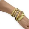Pulsera de doble vuelta de cuero sintético amarillo