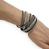 Bracelet Double Tour Noir à Strass Multicolores | Bijou Tendance Mode 2024