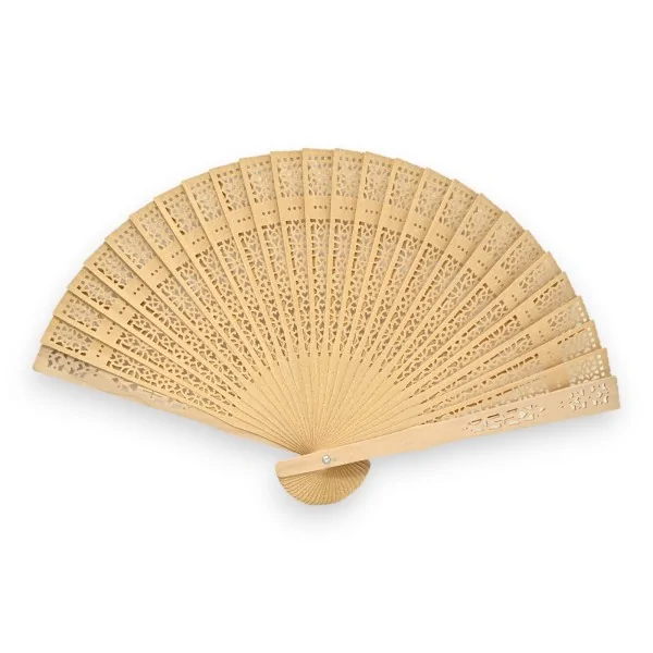 Abanico de madera tallada