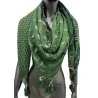 Four-sided patchwork scarf in shades of green