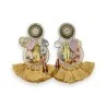 Bohemian-style clip-on earrings in camel