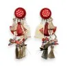 Pendientes de clip shabby rojos