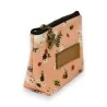Porte-monnaie motif fleurs et lapins | Accessoire mode kawaii saumon