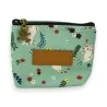 Wallet with floral patterns and mint green rabbits