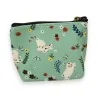 Monedero con Estampado de Conejos y Flores Verde Agua | Diseño Kawaii y Práctico