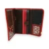 Patchwork Leather Wallet Red | Unique & Elegant Design | Trendy Fashion