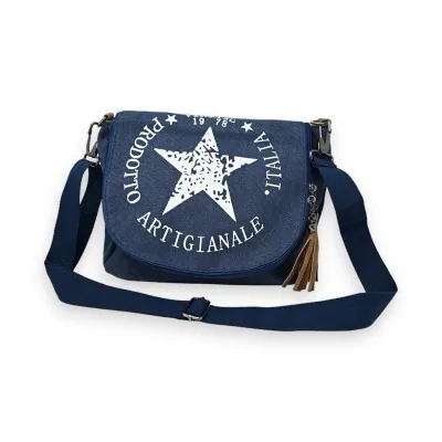 Bolso bandolera vintage estrella azul vaquero