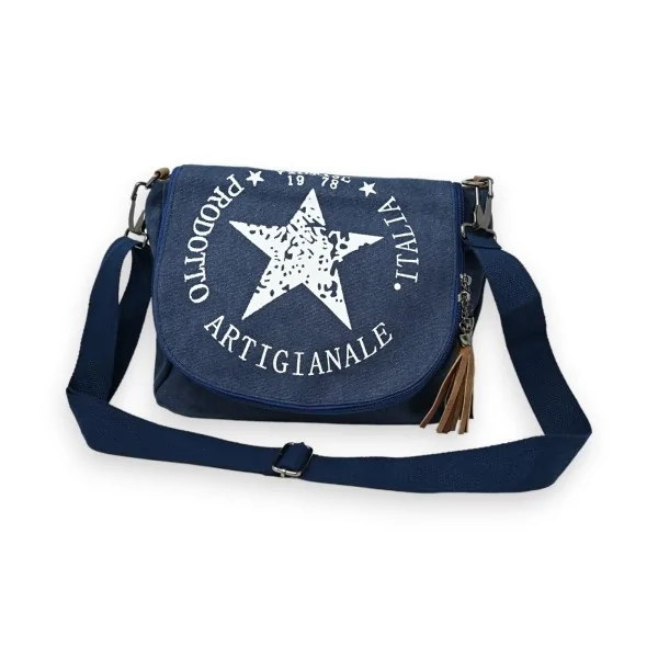 Bolso bandolera vintage estrella azul vaquero