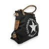 Bolsa Vintage Star Preta | Design Italiano Retrô com Estrela Branca