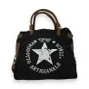Sac à Main Vintage Star Noir | Design Italien Rétro avec Étoile Blanche