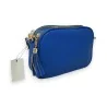 Elegante bolsa tiracolo azul royal com múltiplos compartimentos | Moda Tendência