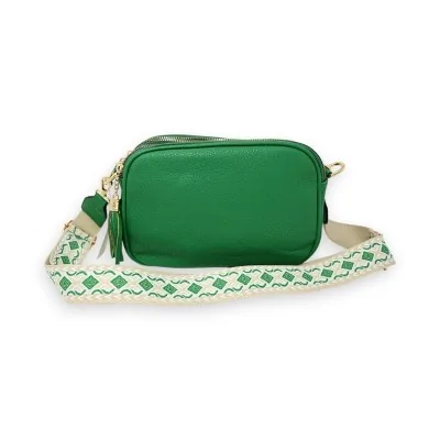 Bolso bandolera rectangular de múltiples bolsillos verde Brasil