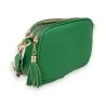 Borsa a tracolla verde Brasile multi-tasche con cinturino etnico | Moda Trendy
