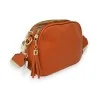 Sac bandoulière orange urbain multi-poches avec sangle ethnique | Mode Tendance