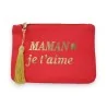 Cotton pouch red "Mom I love you"