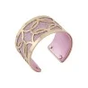 Armband in Manschettenform mit goldenen Verzierungen, rosa Glitzer-Kunstleder und einfarbigem glänzendem Rosa