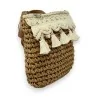 Bolsa tiracolo boêmia de palha com macramê e pompons | Moda Tendência