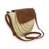 Borsa a tracolla boho in paglia naturale e pelle sintetica | Moda Trendy