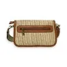 Sac bandoulière bohème en paille tressée avec finitions cuir | Mode Tendance