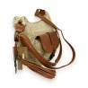 Borsa a tracolla in paglia beige | Accessorio bohémien chic con dettagli in pelle
