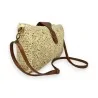 Bolso bandolera de paja calada beige - Accesorio de verano elegante y práctico