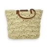 Bohemian natural straw handbag with brown handles | Trendy Fashion