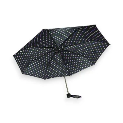 Guarda-chuva dobrável manual de bolinhas rosa