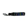 Manual folding umbrella with blue & multicolored stripes | Elegant rain protection