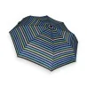 Paraguas plegable manual rayado azul y multicolor | Elegante protección contra la lluvia