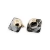 Grey stone earrings with gold finish
