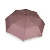 Automatic Folding Umbrella in Burgundy Gingham | Elegant Rain Protection