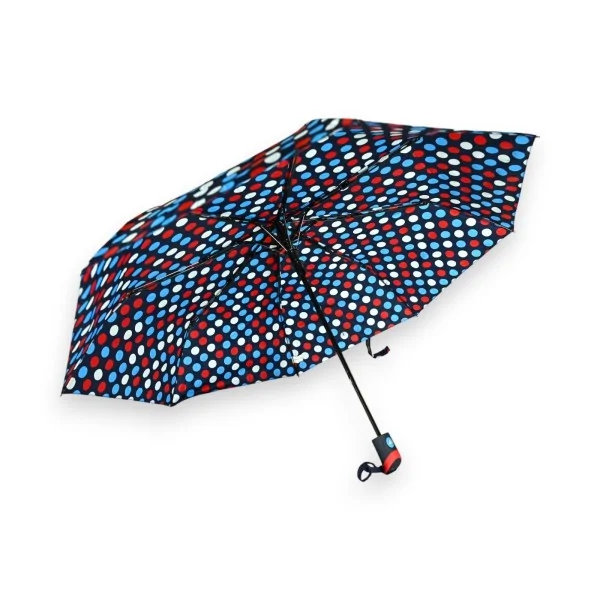 Guarda-chuva dobrável semi-automático vermelho e azul