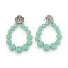 Boucles d'Oreilles Créoles Perles Vert d'Eau | Bijoux Tendance