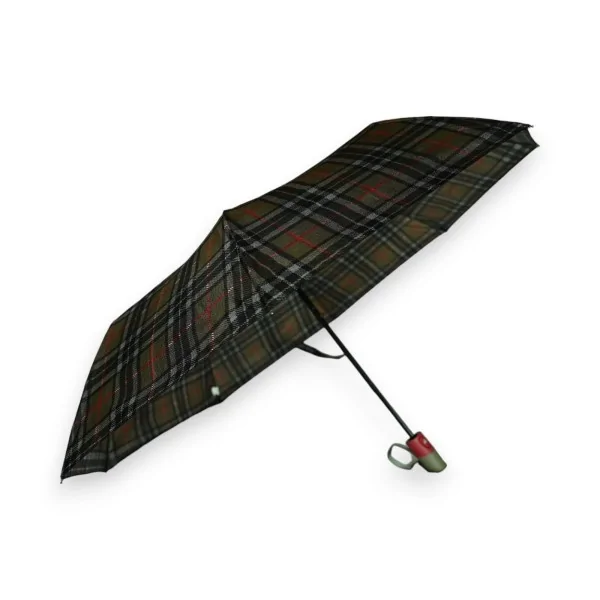 Automatic folding umbrella with checkered print