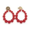 Boucles d'Oreilles Créoles Dorées Perles Rouge | Mode Tendance Bijoux