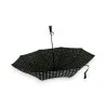 Guarda-Chuva Dobrável Semi-Automático Preto com Bolinhas - Design Elegante e Compacto