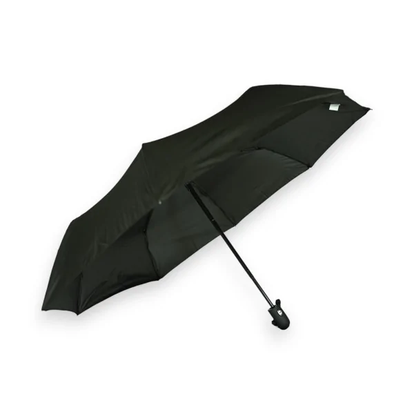 Semi-automatic folding black umbrella