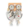 Boucles d'oreilles clips bohème fleurs romantiques bleu ciel | Mode Tendance