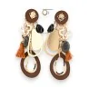 Brincos de clip elegantes dourados e marrons