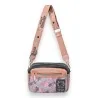 Sac bandoulière Sweet & Candy rose et noir | Style cartable tropical chic