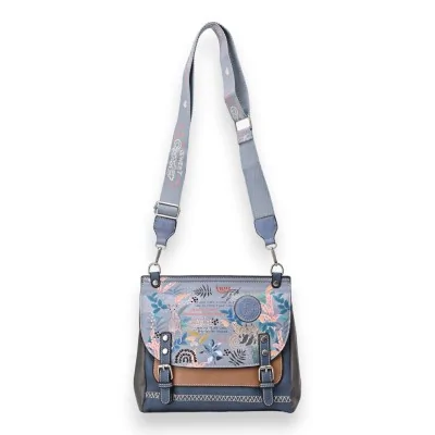Quadratische Umhängetasche Schulranzen Sweet & Candy blau