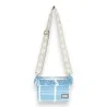 Sac bandoulière David Jones en tissu bleu ciel avec franges | Mode Tendance